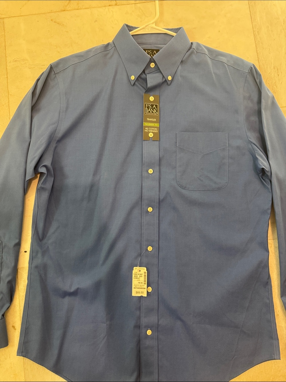 Jos. A. Bank Men's Traveler Button-Down Dress Shirt in Blue